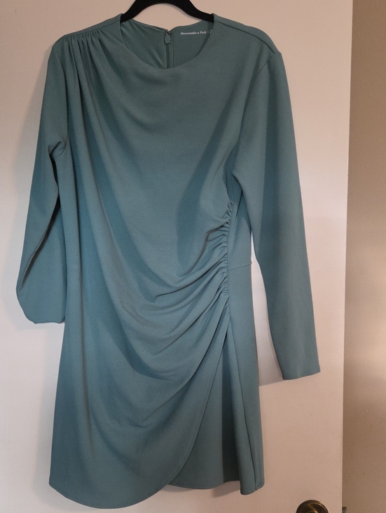 Abercrombie & Fitch Dresses & Skirts - Abercrombie & Fitch Dusty Sage Long Sleeve Ruched Side Dress